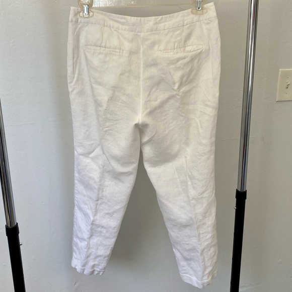 ANN TAYLOR LOFT WHITE LINEN TROUSER MARISA PANTS, LIKE NEW - Picture 3 of 5